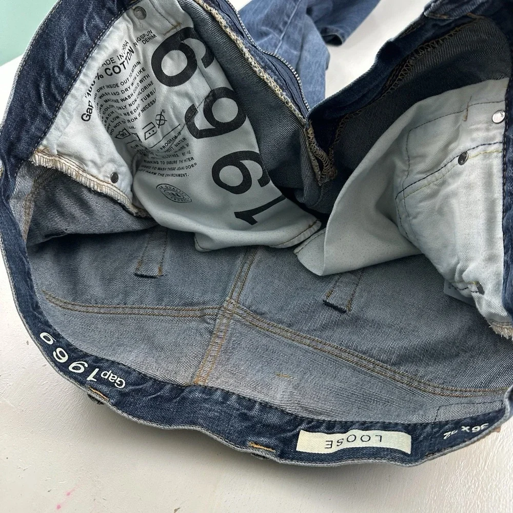 Y2K Gap 1969‎ Loose Fit Jeans Mens 36x32 Blue Denim Baggy Wide Leg Grunge Skater
